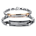 2015 nova tendência da moda estilo sul-coreano na Europa e América um par de titânio bracelete de diamante pulseira de diamante GS713